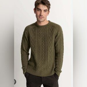 Rhythm Mohair Fishermans Knit Sweater - Olive Size L